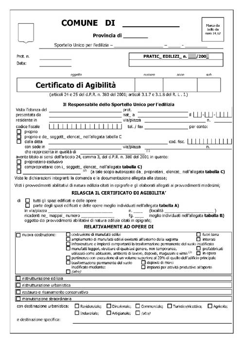 Certificato di agibilità - Genova